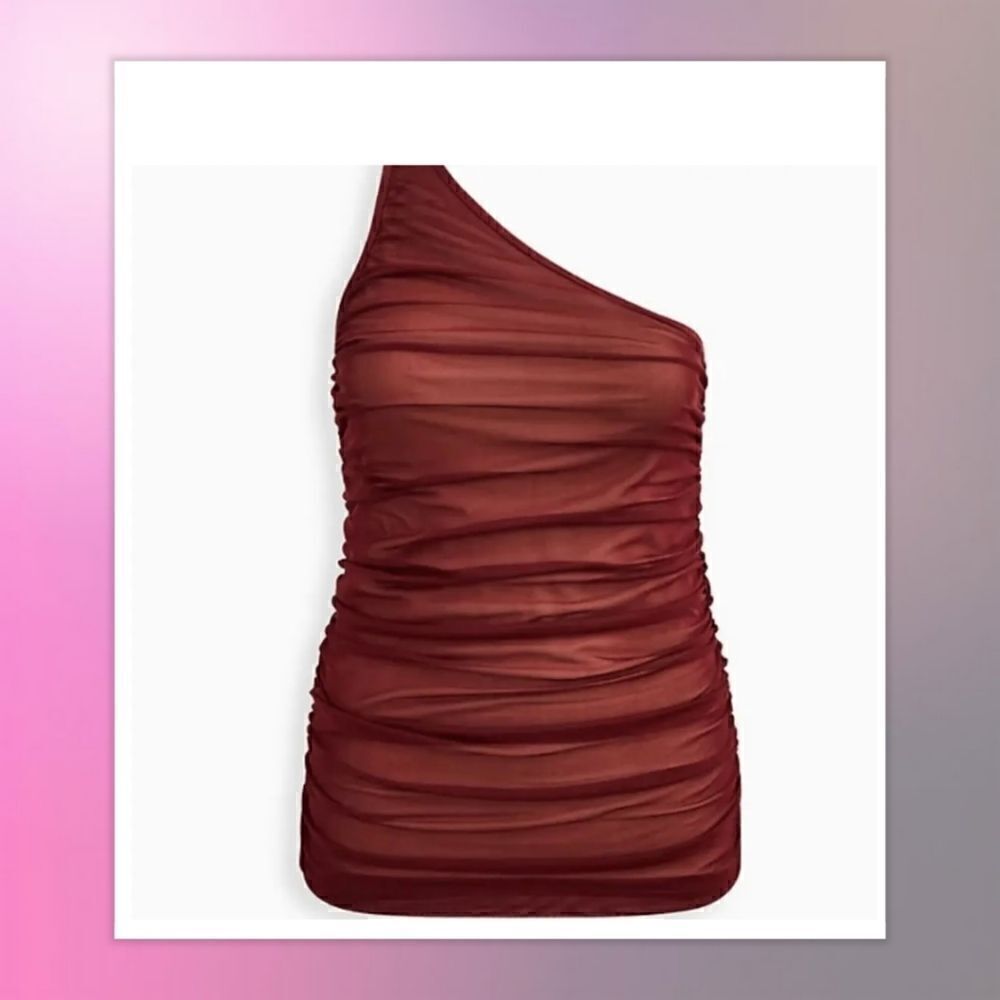 NWT TORRID One Shoulder Cutout Top in Red Black Plus Size 4X